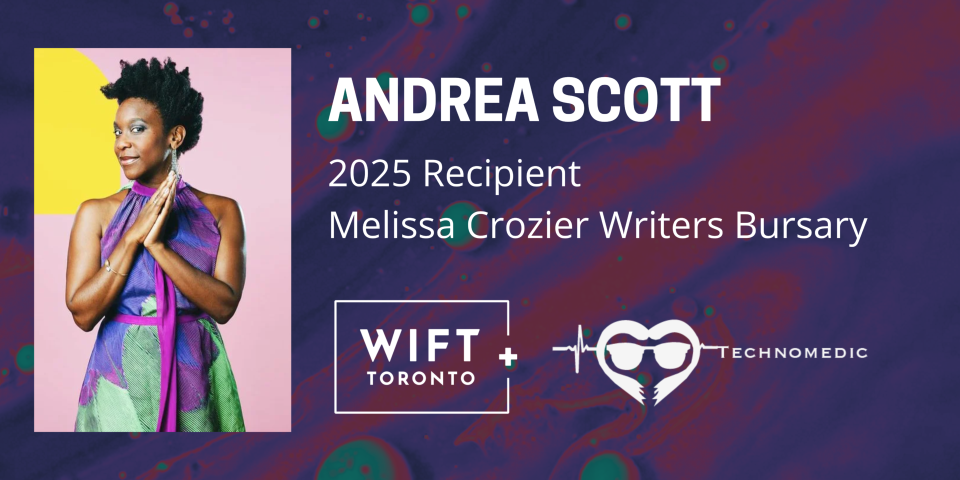 Andrea Scott Awarded the 2025 Melissa Crozier Writers Bursary